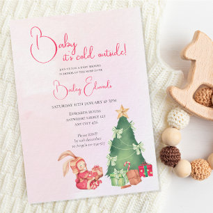 Baby, es ist kalt draußen Süße Winter-Baby-Party Einladung