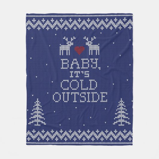 Baby, es ist kalt draußen Sweater Strick Blanket Fleecedecke (Vorderseite)
