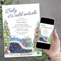Baby, es ist kalt draußen Vintage-Schlitten-Baby-P