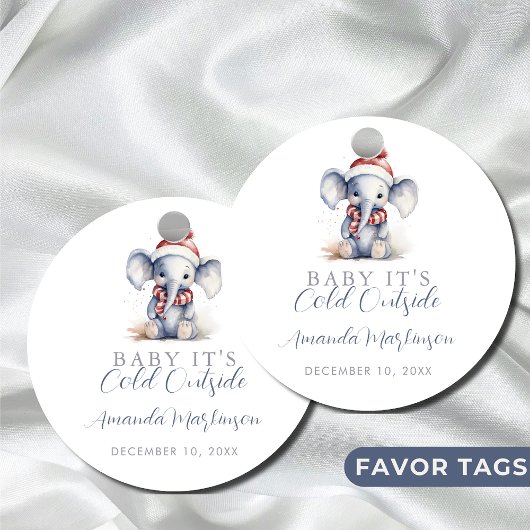 Baby es ist kalt draußen vor Elefantendusche Geschenkanhänger