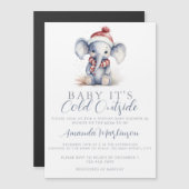 Baby es ist kalt draußen vor Elefantendusche Magneteinladung (Vorne/Hinten)