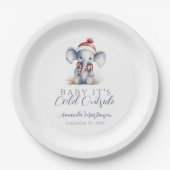 Baby es ist kalt draußen vor Elefantendusche Pappteller (Vorderseite)