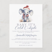 Baby es ist kalt draußen vor Elefantendusche Postkarte (Vorderseite)