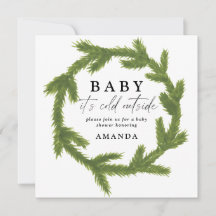 Baby es ist kalt draußen Wasserfarben Babydusche