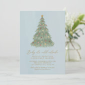 Baby Es ist kalt draußen Weihnachtsbaumdusche Einladung (Stehend Vorderseite)