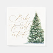 Baby Es ist kalt draußen Weihnachtsbaumdusche Serviette (Vorderseite)