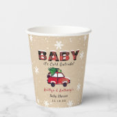 Baby Es ist kalt draußen | Weihnachtsdusche Pappbecher (Rückseite)