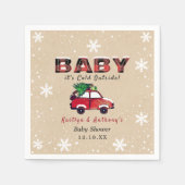 Baby Es ist kalt draußen | Weihnachtsdusche Serviette (Vorderseite)