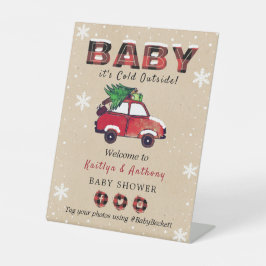 Baby Es ist kalt draußen | Weihnachtsdusche Sockelschild