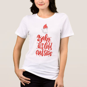 Baby Es ist kalt draußen Weihnachtskat Tri-Blend Shirt