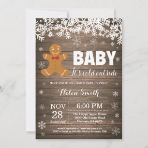 Baby, es ist kalt draußen Weihnachtsmann-Baby-Part Einladung
