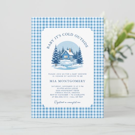 Baby Es ist kalt draußen Winter Baby Dusche Einladung (Stehend Vorderseite)