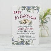 Baby Es ist kalt draußen Winter Baby Dusche Einladung (Stehend Vorderseite)