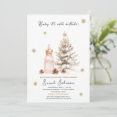 Baby es ist kalt draußen Winter Baby Dusche Einladung (Stehend Vorderseite)