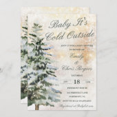 Baby Es ist kalt draußen Winter Baby Dusche Einladung (Vorne/Hinten)