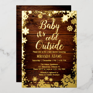 Baby es ist kalt draußen Winter Baby Dusche Folieneinladung