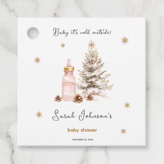Baby es ist kalt draußen Winter Baby Dusche Geschenkanhänger (Vorderseite)