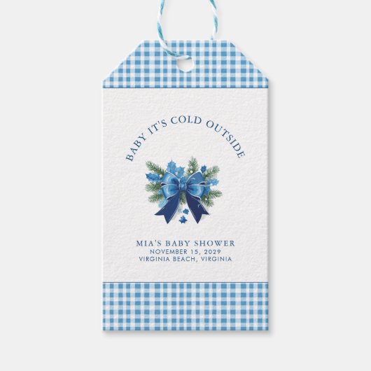 Baby Es ist kalt draußen Winter Baby Dusche Geschenkanhänger (Vorderseite)