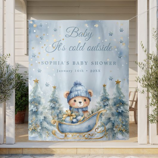 Baby Es ist kalt draußen Winter Baby Dusche Hinter Wandteppich