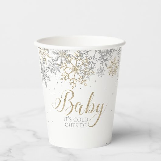 Baby Es ist kalt draußen Winter Baby Dusche Pappbecher (Vorderseite)