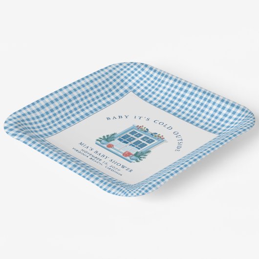 Baby Es ist kalt draußen Winter Baby Dusche Pappteller (Gewinkelt)