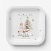 Baby es ist kalt draußen Winter Baby Dusche Pappteller (Vorderseite)