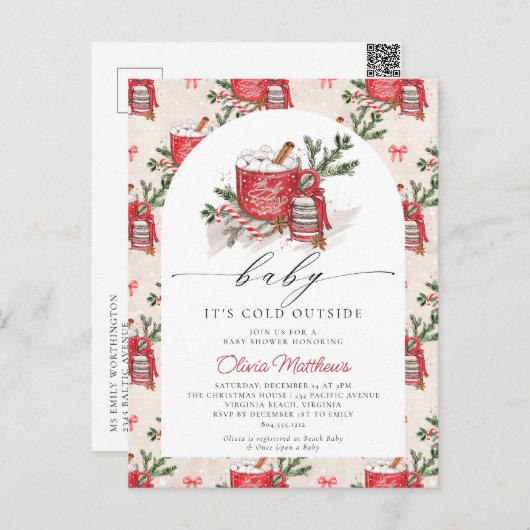 Baby Es ist kalt draußen Winter Baby Dusche Postkarte (Vorne/Hinten)