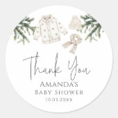 Baby Es ist kalt draußen Winter Baby Dusche Runder Aufkleber (Vorderseite)