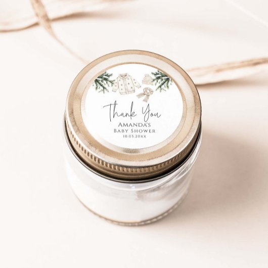 Baby Es ist kalt draußen Winter Baby Dusche Runder Aufkleber