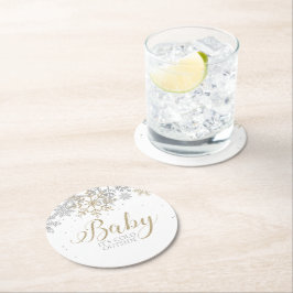 Baby Es ist kalt draußen Winter Baby Dusche Runder Pappuntersetzer