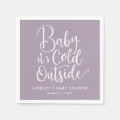 Baby Es ist kalt draußen Winter Baby Dusche Serviette (Vorderseite)