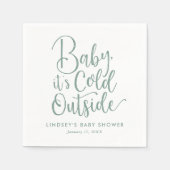 Baby Es ist kalt draußen Winter Baby Dusche Serviette (Vorderseite)