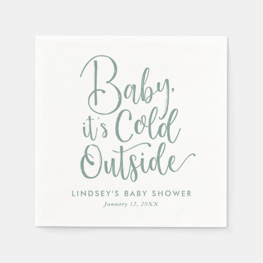 Baby Es ist kalt draußen Winter Baby Dusche Serviette (Vorderseite)