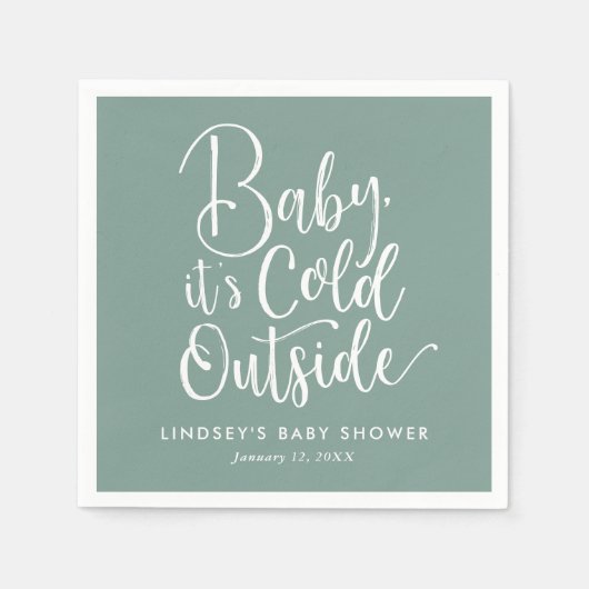 Baby Es ist kalt draußen Winter Baby Dusche Serviette (Vorderseite)