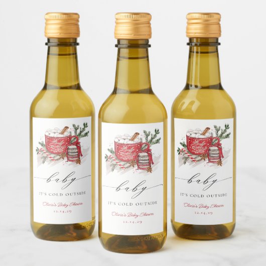 Baby Es ist kalt draußen Winter Baby Dusche Weinetikett (Flaschen)