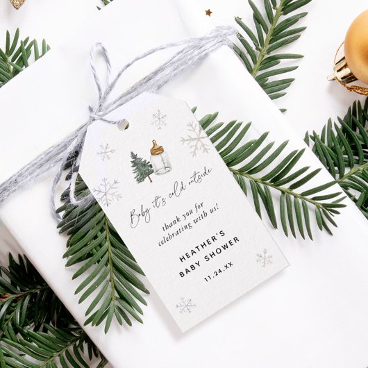 Baby Es ist kalt draußen Winter Baby Duschfavors Geschenkanhänger