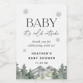 Baby Es ist kalt draußen Winter Baby Duschfavors Weinetikett (Einzelnes Label)