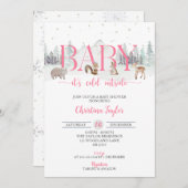 Baby Es ist kalt draußen, Winter Baby Girl Dusche Einladung (Vorne/Hinten)