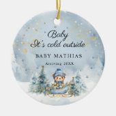 Baby, es ist kalt draußen Winter-Baby-Party-Gesche Keramik Ornament (Vorne)