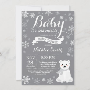 Baby, es ist kalt draußen Winter-Baby-Party Pink Einladung