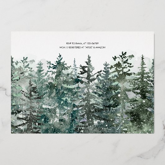 Baby es ist kalt draußen Winter Baby Shower Inv Folieneinladung (Rückseite)