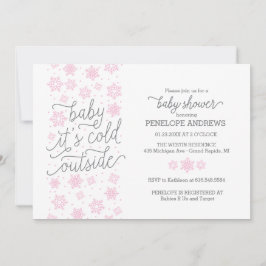 Baby Es ist kalt draußen Winter Babydusche pink Einladung