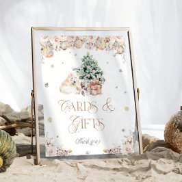 Baby Es ist kalt draußen Winter Bärenkarte und Ges Poster