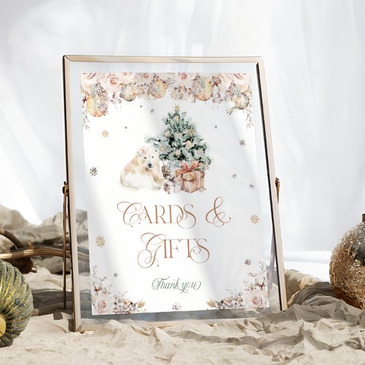 Baby Es ist kalt draußen Winter Bärenkarte und Ges Poster