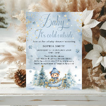 Baby Es ist kalt draußen Winter Bear Blue Gold