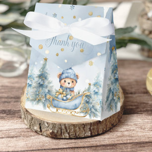Baby Es ist kalt draußen Winter Bear Blue Gold Geschenkschachtel