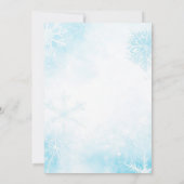 Baby Es ist kalt draußen Winter Blue Bow Baby Dusc Einladung (Rückseite)