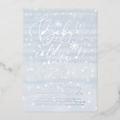 Baby Es ist kalt draußen Winter Boy Baby Dusche Folieneinladung (Vorderseite)