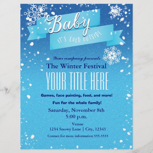 Baby, es ist kalt draußen Winter-Event-Flyer-Poste Flyer (Vorne)