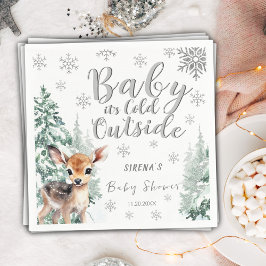 Baby es ist kalt draußen | Winter Fawn Baby Dusche Serviette